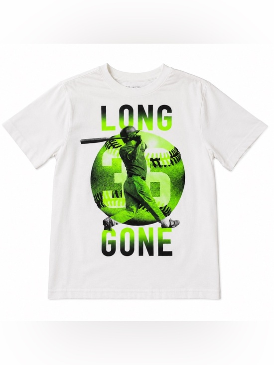 The Children's Place Other - Children’s Place Youth Medium Long Gone Baseball Graphic T-Shirt White